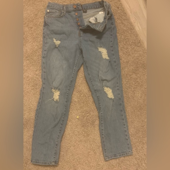 Urban Outfitters High-Waisted Ripped Button Up Jeans - Picture 2 of 4